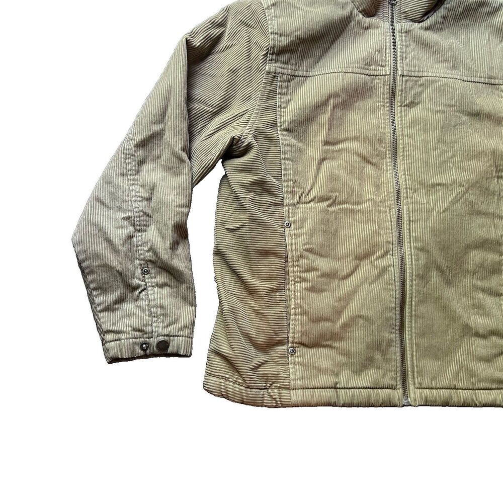 Woolrich Corduroy Sherpa Lined Full Zip Ranch Jacket Dark Wheat Men's Small - Picture 2 of 8